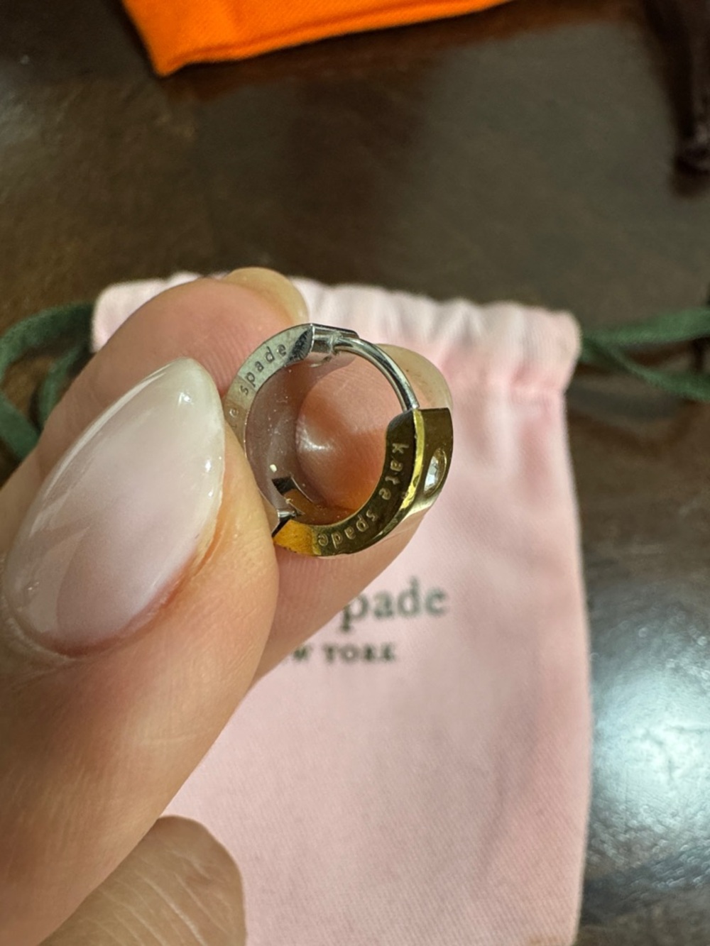 LOST EARING  Kate spade Two-Tone Mini Hoop Earrings in Gold and Silver